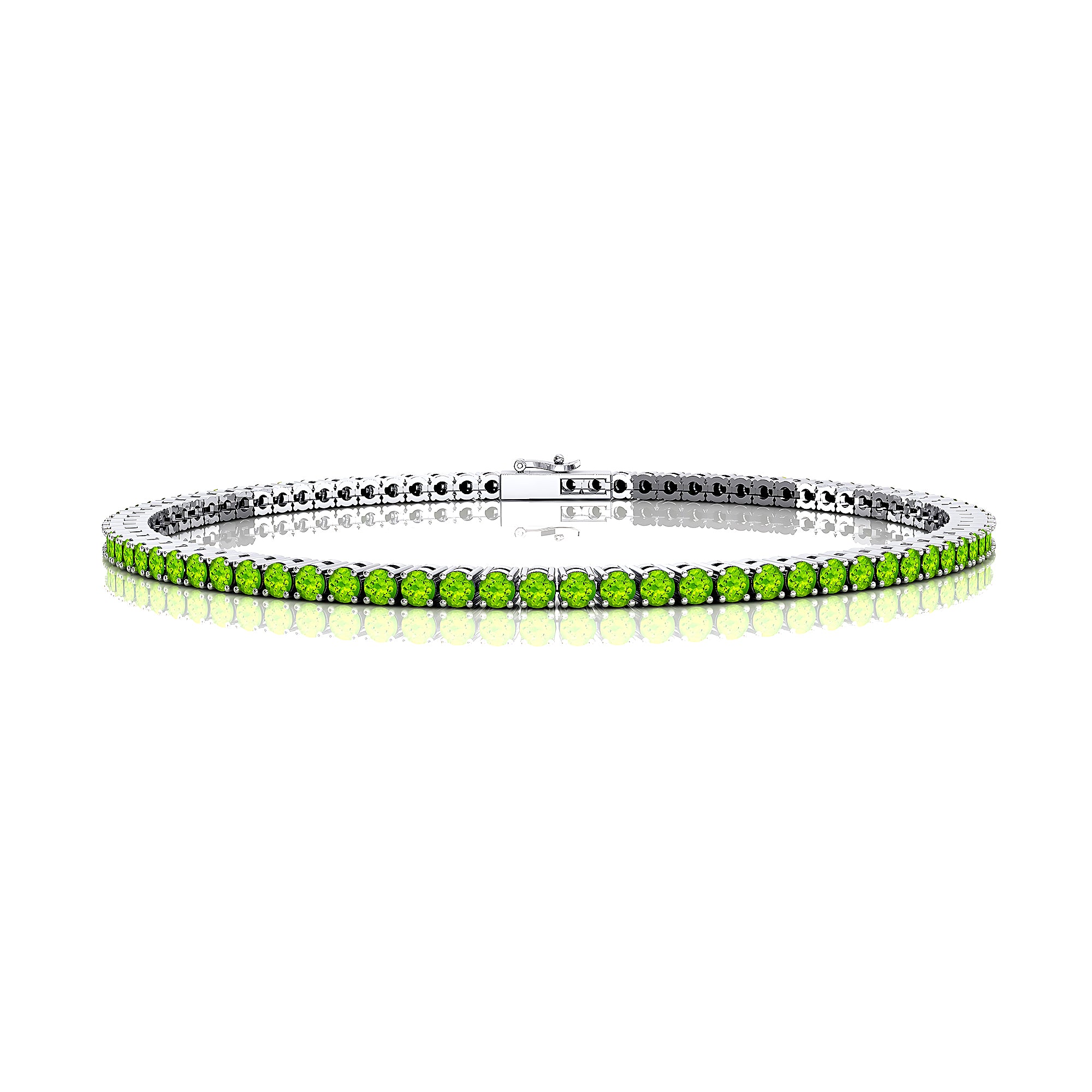 2mm Round Peridot Tennis Bracelet - GeumJewels