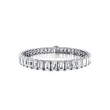 0.50ct Each Vertically set Emerald Cut Diamond Tennis Bracelet - GeumJewels