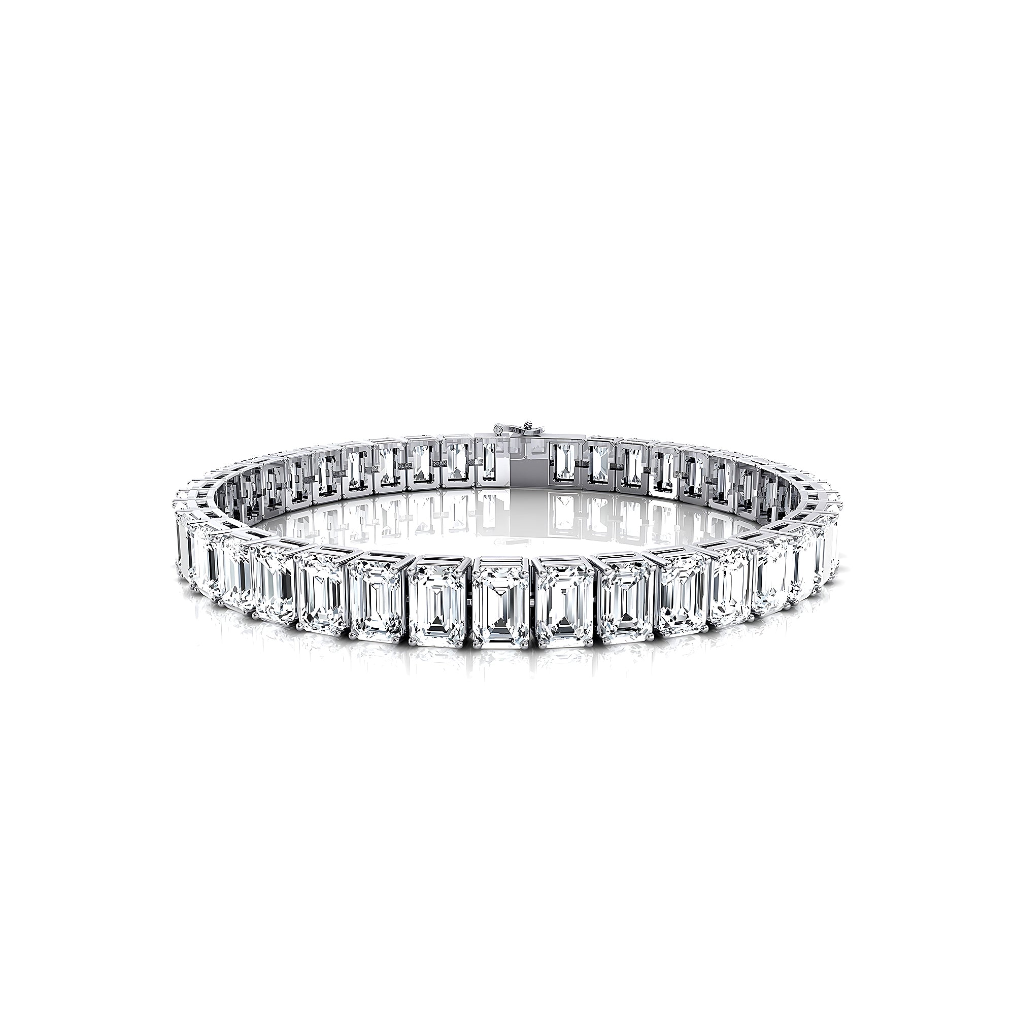 0.50ct Each Vertically set Emerald Cut Diamond Tennis Bracelet - GeumJewels