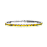 2mm Round Yellow Sapphire Tennis Bracelet - GeumJewels