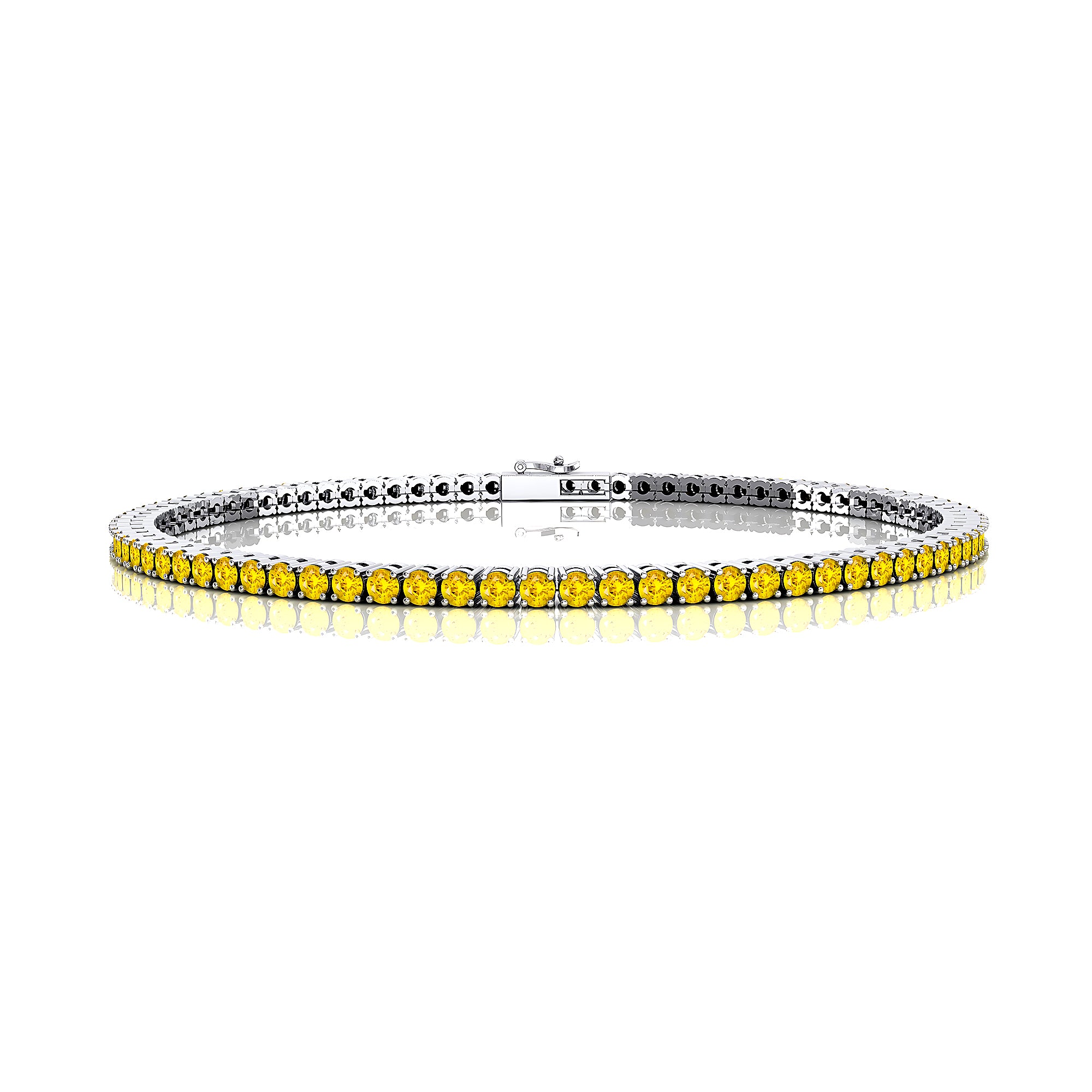 2mm Round Yellow Sapphire Tennis Bracelet - GeumJewels