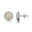 Round Solitaire Opal Halo Diamond Stud Earrings - GeumJewels