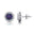 Round Solitaire Alexandrite Halo Diamond Stud Earrings - GeumJewels