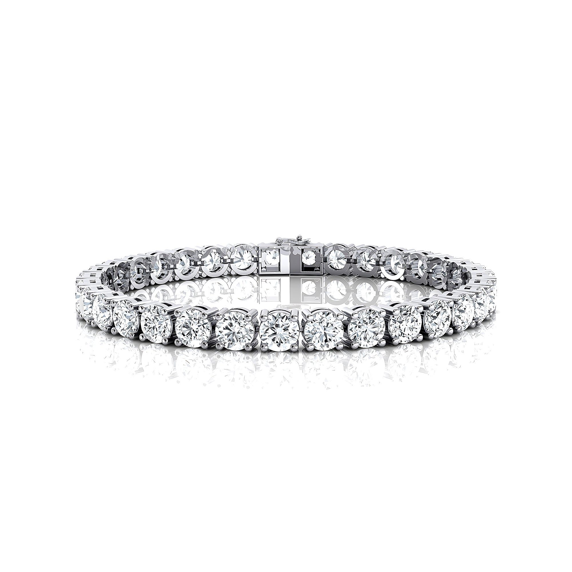0.50ct Each Round Brilliant Cut Diamond Tennis Bracelet - GeumJewels