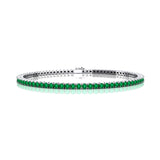 2mm Round Emerald Tennis Bracelet - GeumJewels