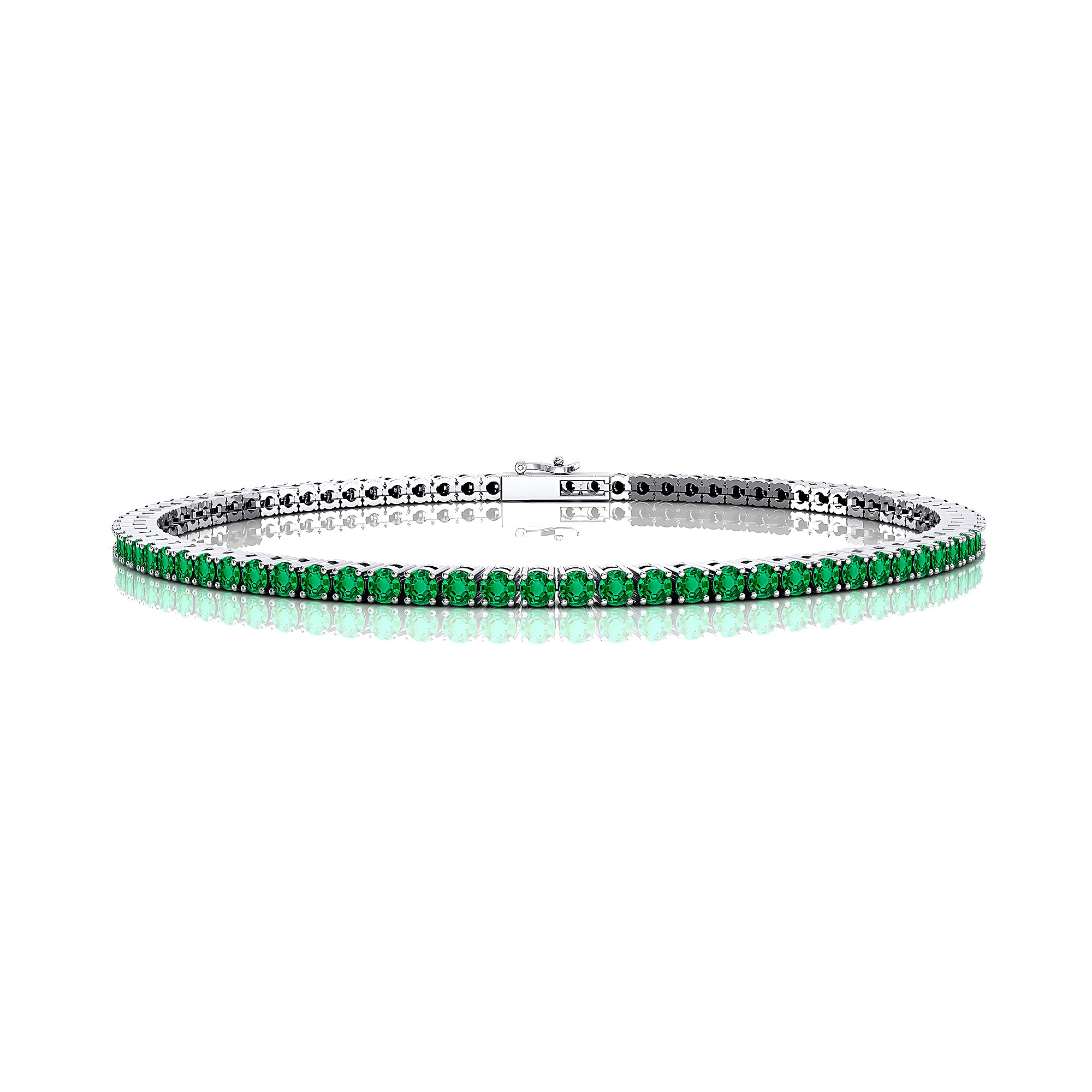 2mm Round Emerald Tennis Bracelet - GeumJewels