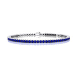 2mm Round Blue Sapphire Tennis Bracelet - GeumJewels