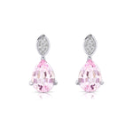 Illussion Set Diamond Earrings with Pear Cut Morganite - GeumJewels