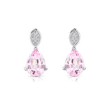 Illussion Set Diamond Earrings with Pear Cut Morganite - GeumJewels