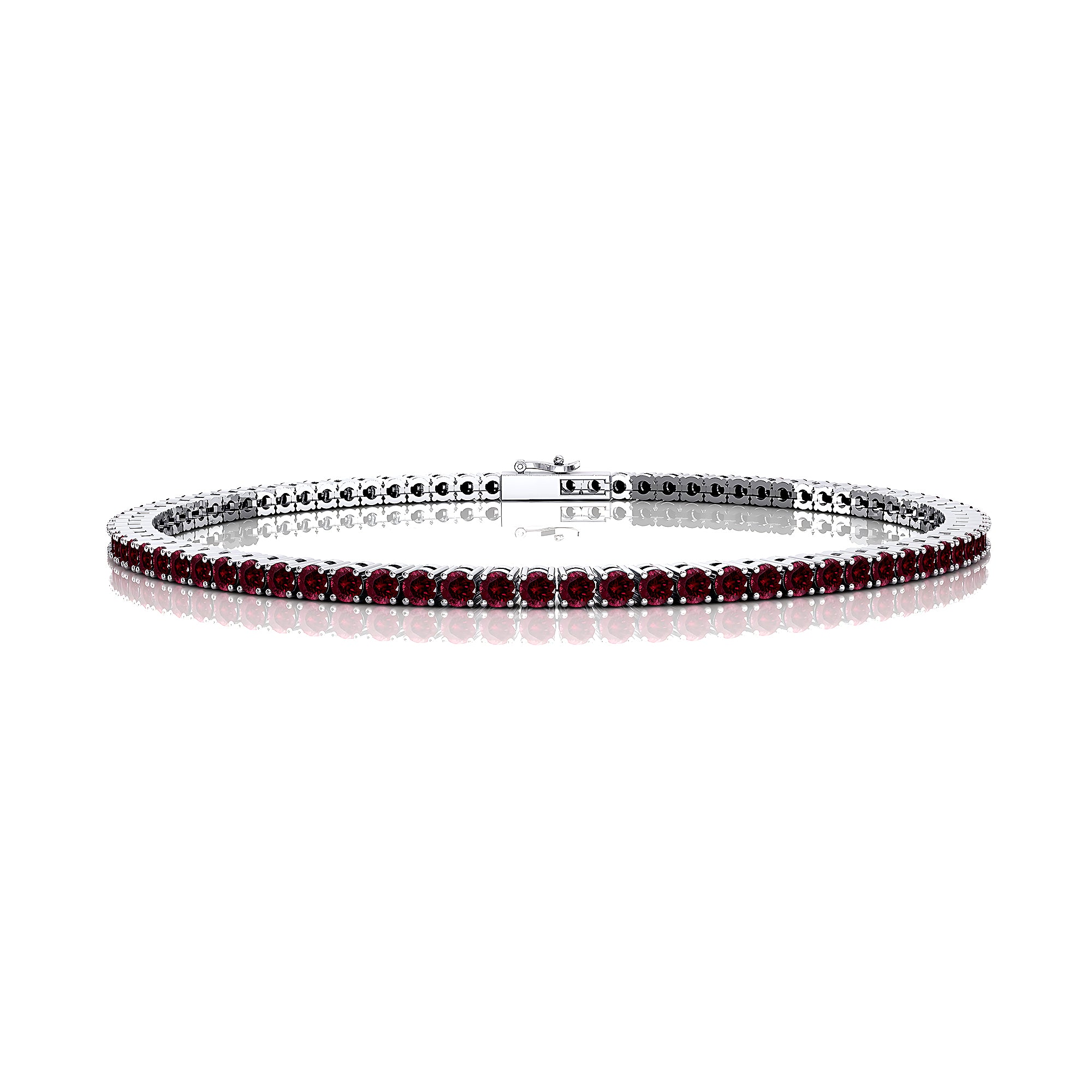 2mm Round Garnet Tennis Bracelet - GeumJewels