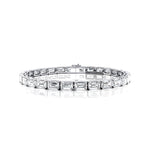 0.50ct Each Horizontally set Emerald Cut Diamond Tennis Bracelet - GeumJewels