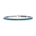 2mm Round London Blue Topaz Tennis Bracelet - GeumJewels