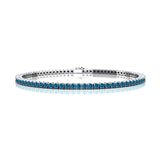 2mm Round London Blue Topaz Tennis Bracelet - GeumJewels