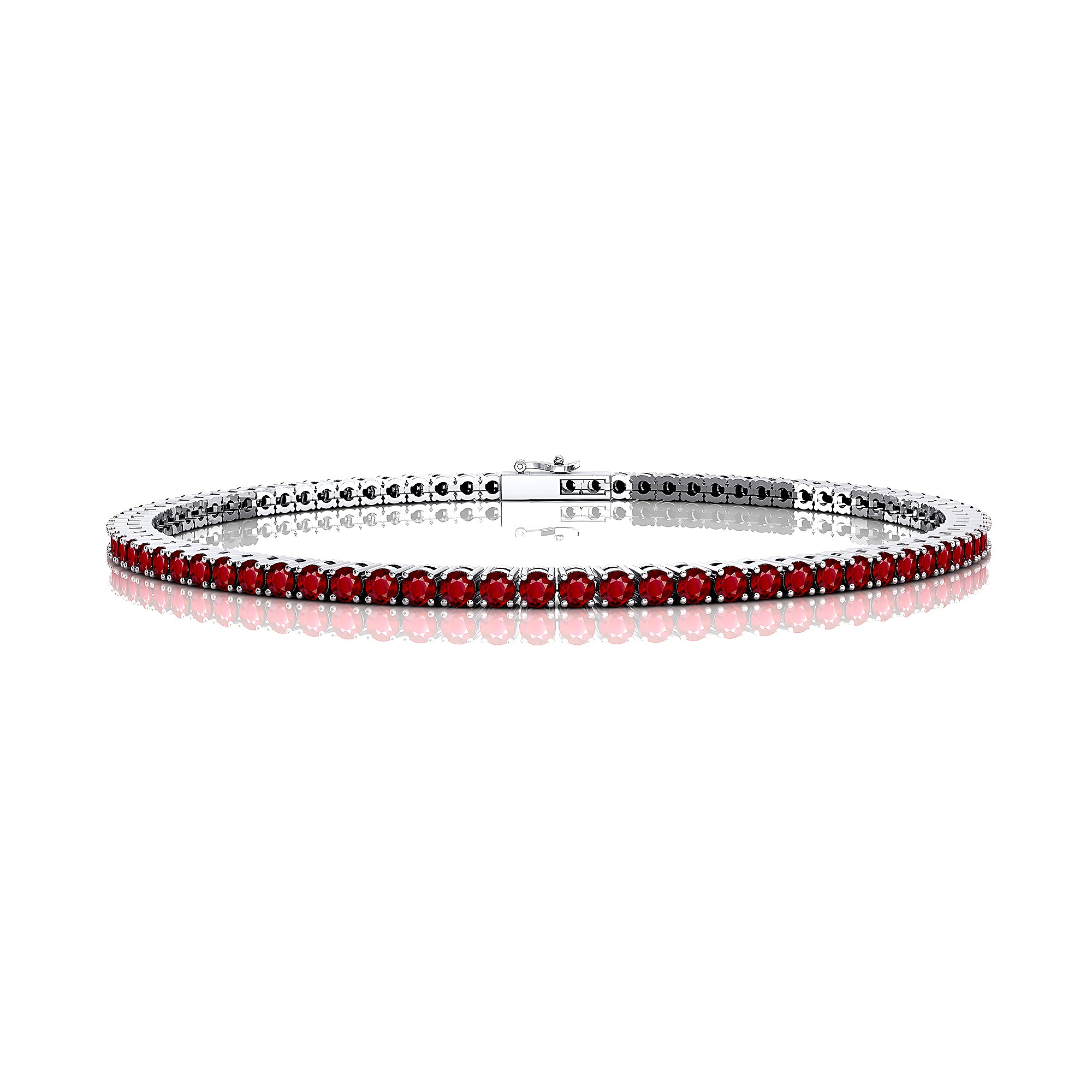 2mm Round Ruby Tennis Bracelet - GeumJewels