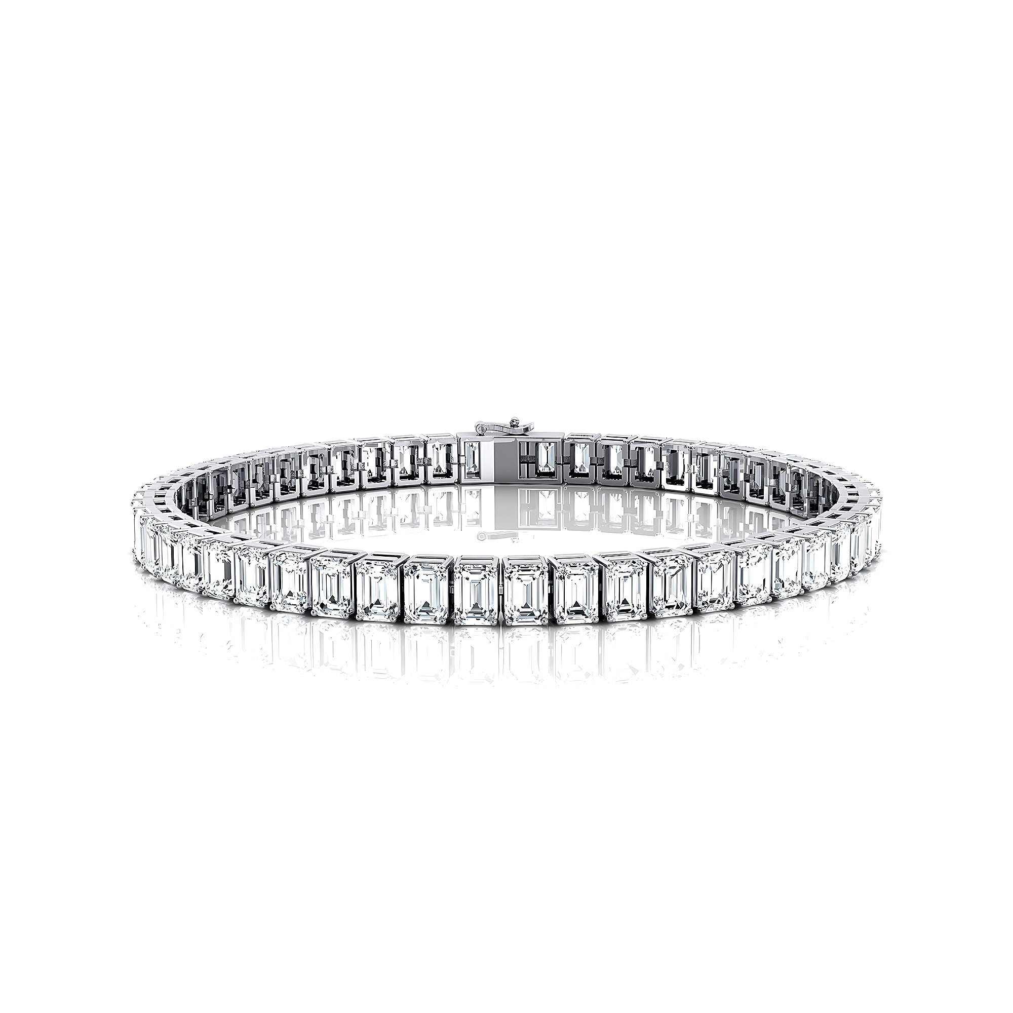 0.25ct Each Vertically set Emerald Cut Diamond Tennis Bracelet - GeumJewels