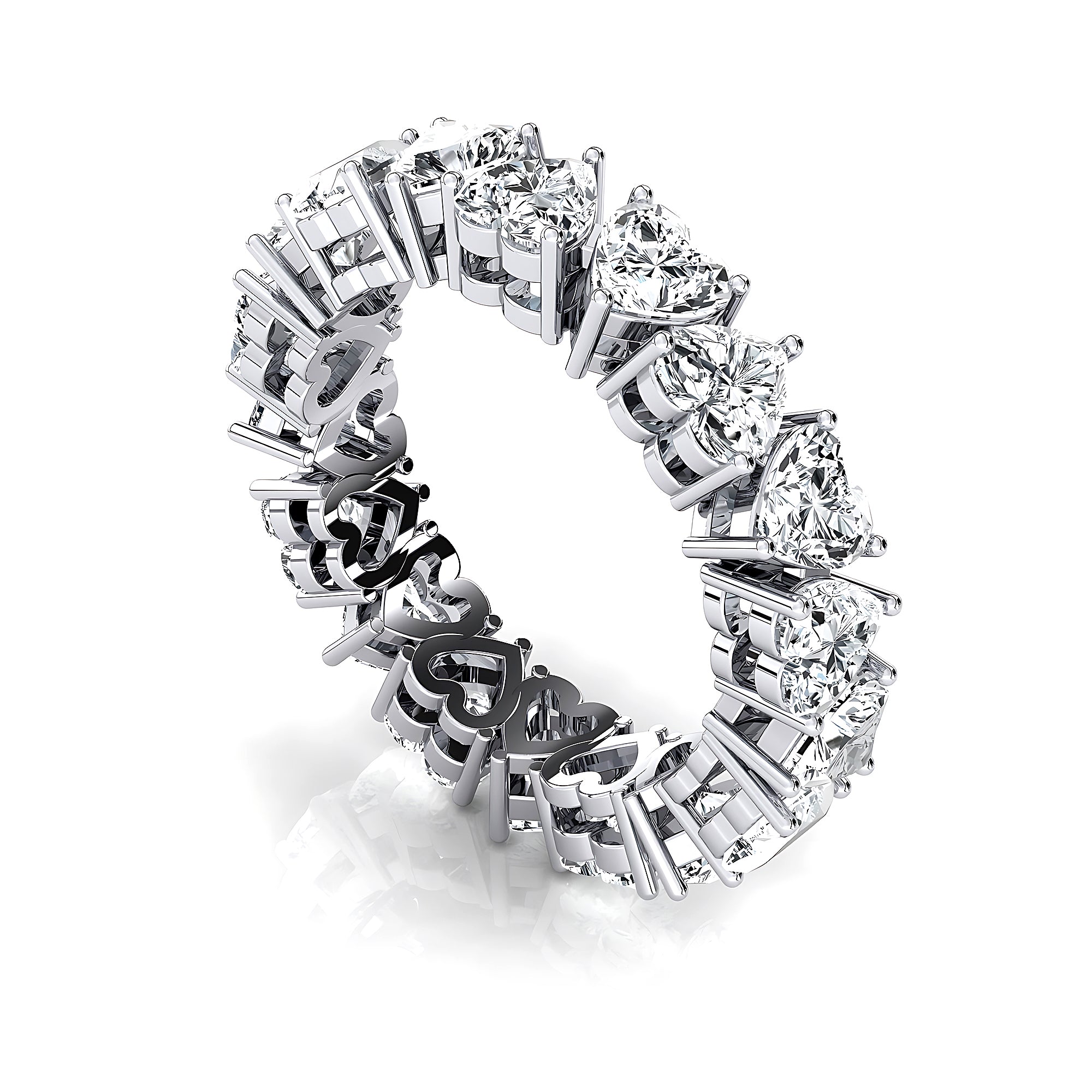 0.25ct each Heart Shape Diamond Eternity Ring - GeumJewels