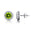 Round Solitaire Peridot Halo Diamond Stud Earrings - GeumJewels