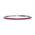 2mm Round Pink Sapphire Tennis Bracelet - GeumJewels