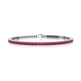 2mm Round Pink Sapphire Tennis Bracelet - GeumJewels