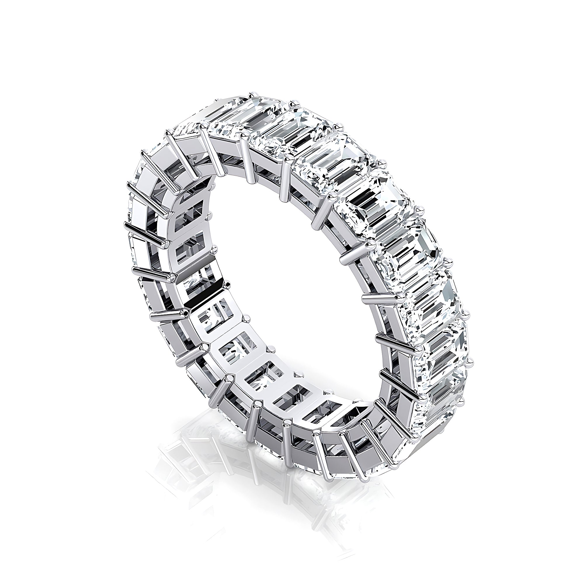 0.25ct each Emerald cut Diamond Eternity Ring - GeumJewels