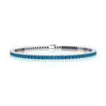 2mm Round Swiss Blue Topaz Tennis Bracelet - GeumJewels