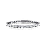 0.25ct Each Horizontally set Emerald Cut Diamond Tennis Bracelet - GeumJewels