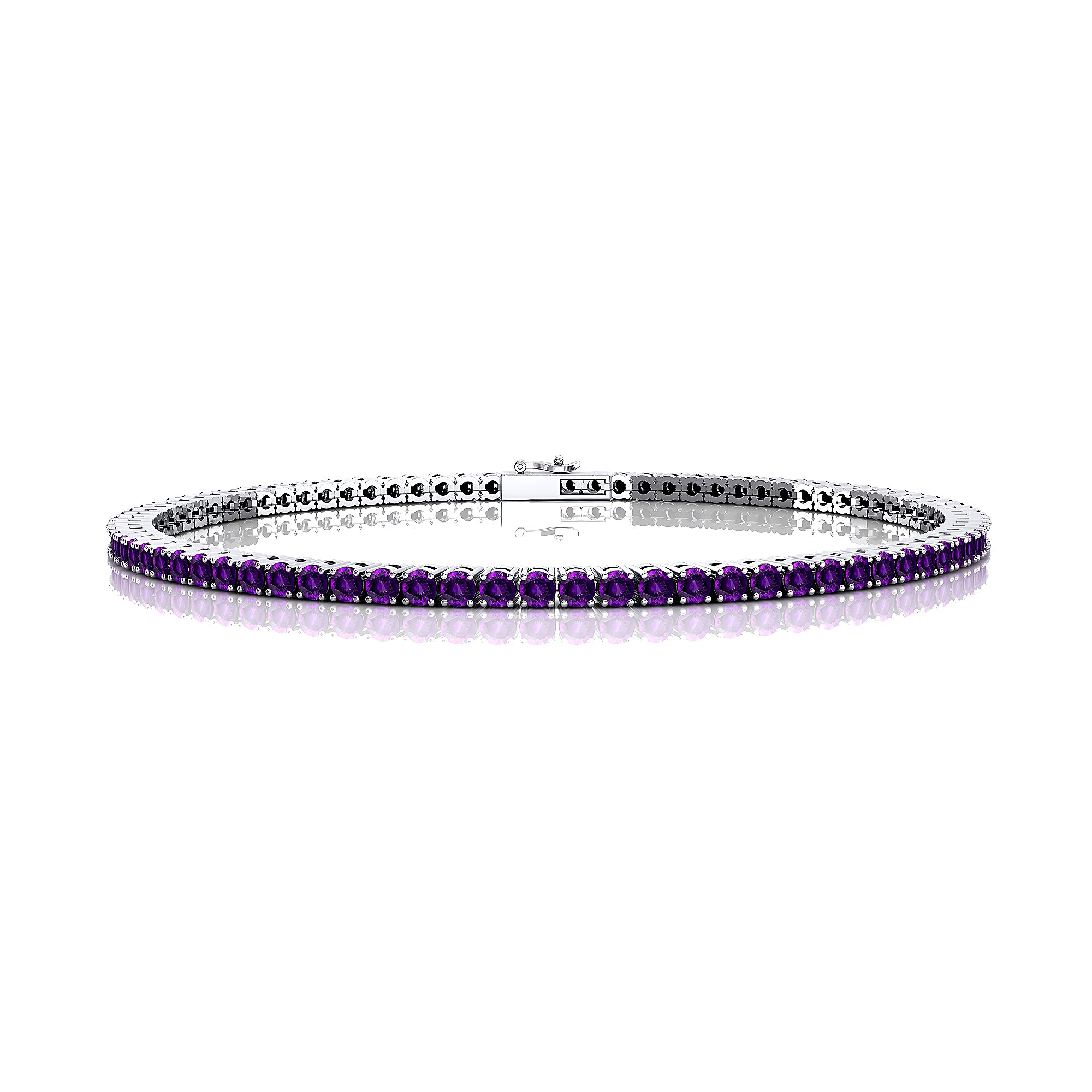2mm Round Amethyst Tennis Bracelet - GeumJewels