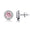 Round Solitaire Morganite Halo Diamond Stud Earrings - GeumJewels
