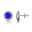 Round Solitaire Tanzanite Halo Diamond Stud Earrings - GeumJewels