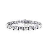 1ct Each Horizontally set Emerald Cut Diamond Tennis Bracelet - GeumJewels