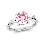 Criss Cross Nature Inspired Diamond Ring  with Round Morganite - GeumJewels
