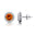 Round Solitaire Citrine Halo Diamond Stud Earrings - GeumJewels