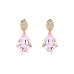 Illussion Set Diamond Earrings with Pear Cut Morganite - GeumJewels