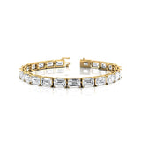 1ct Each Horizontally set Emerald Cut Diamond Tennis Bracelet - GeumJewels