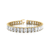 1ct Each Vertically set Emerald Cut Diamond Tennis Bracelet - GeumJewels