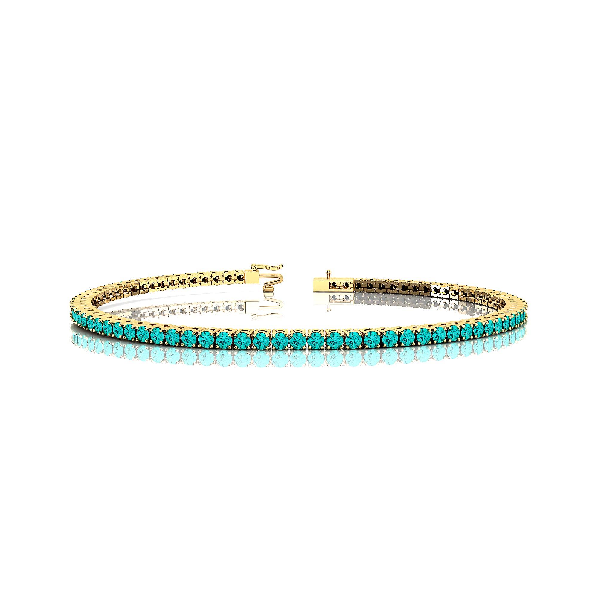 2mm Round Paraiba Tourmaline Tennis Bracelet - GeumJewels