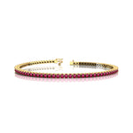 2mm Round Pink Sapphire Tennis Bracelet - GeumJewels