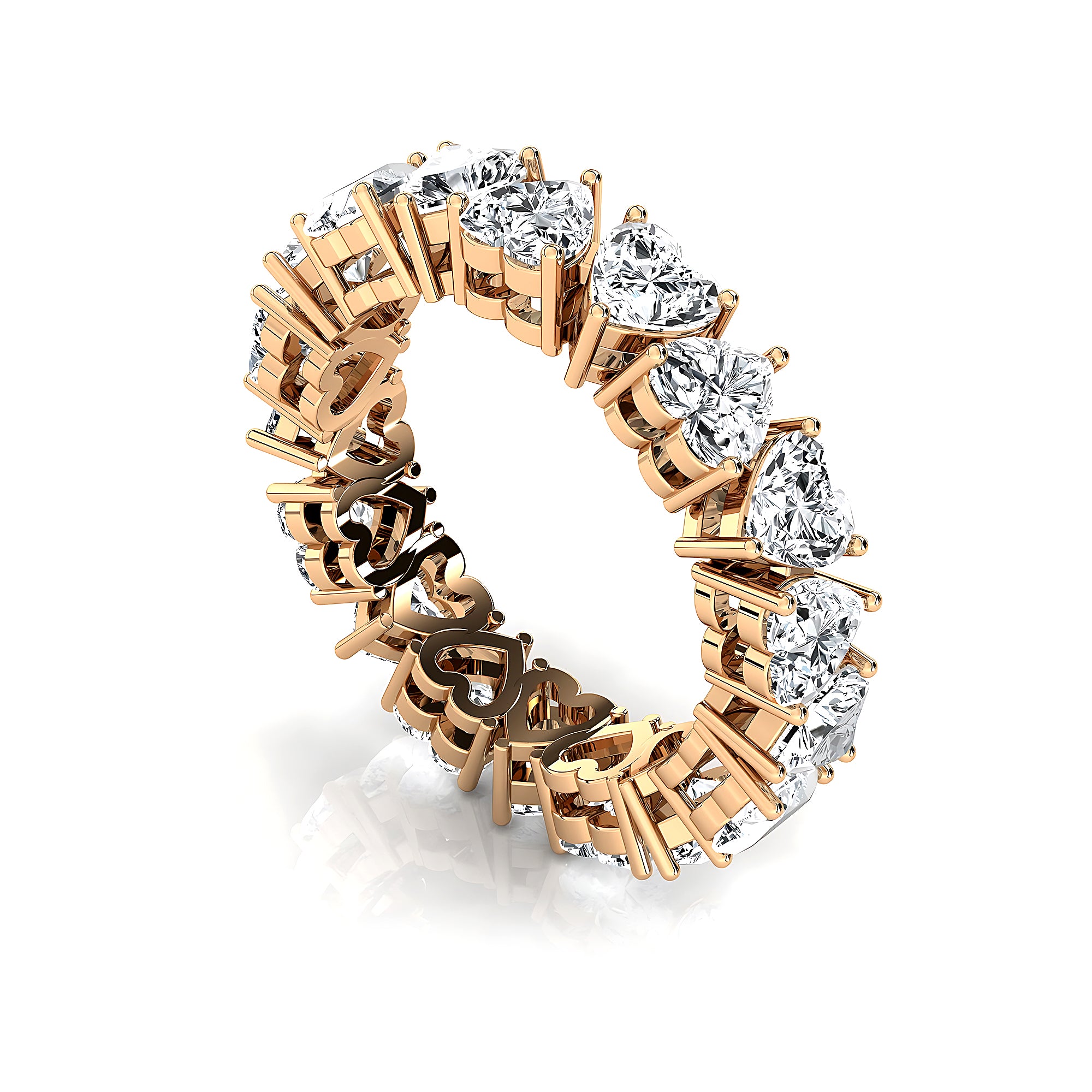 0.25ct each Heart Shape Diamond Eternity Ring - GeumJewels