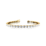 0.25ct Each Horizontally set Emerald Cut Diamond Tennis Bracelet - GeumJewels