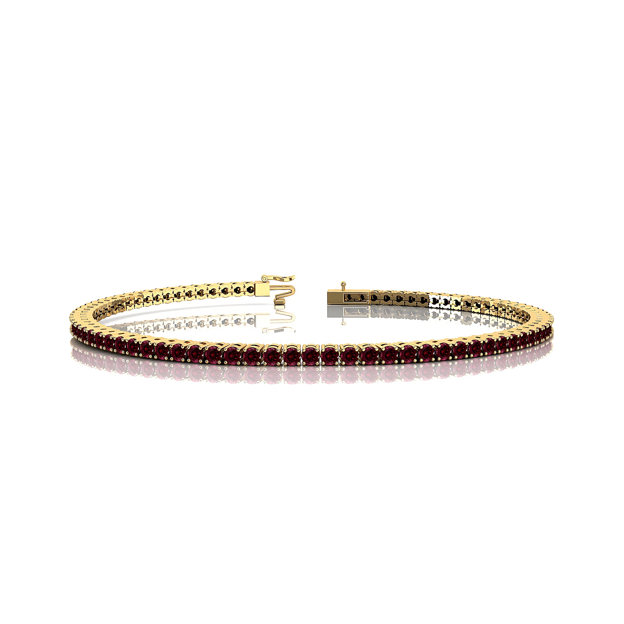 2mm Round Garnet Tennis Bracelet - GeumJewels