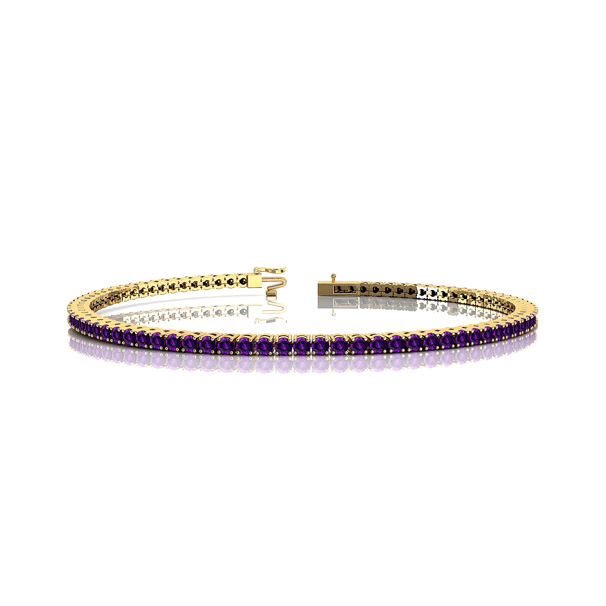 2mm Round Amethyst Tennis Bracelet - GeumJewels