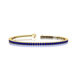 2mm Round Blue Sapphire Tennis Bracelet - GeumJewels