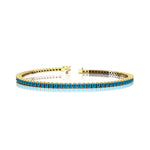 2mm Round Swiss Blue Topaz Tennis Bracelet - GeumJewels