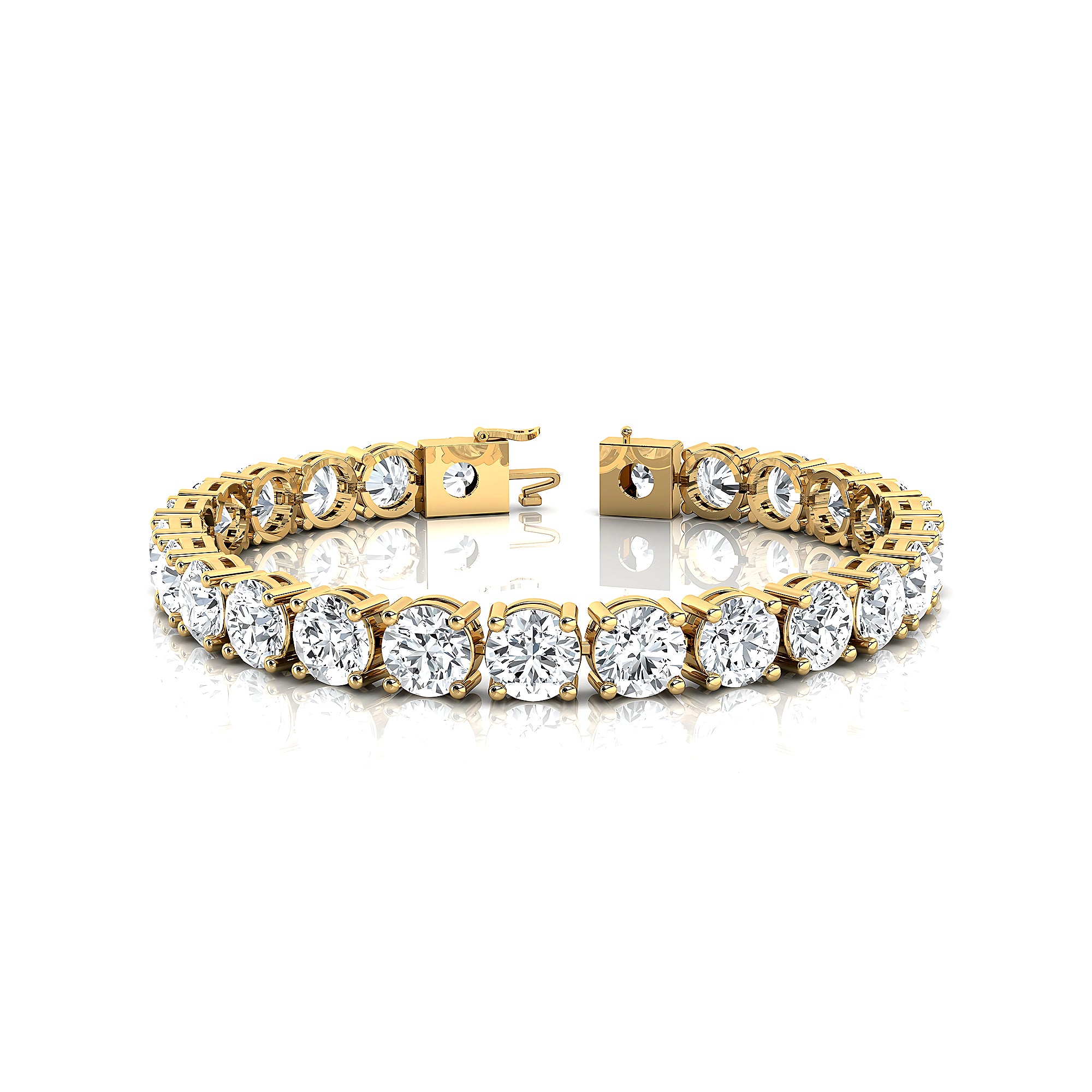 1ct Each Round Brilliant Cut Solitaire Diamond Tennis Bracelet