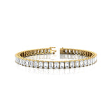 0.25ct Each Vertically set Emerald Cut Diamond Tennis Bracelet - GeumJewels