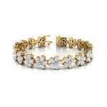 Flower Inspired Pear Set Diamond Statement Bracelet - GeumJewels