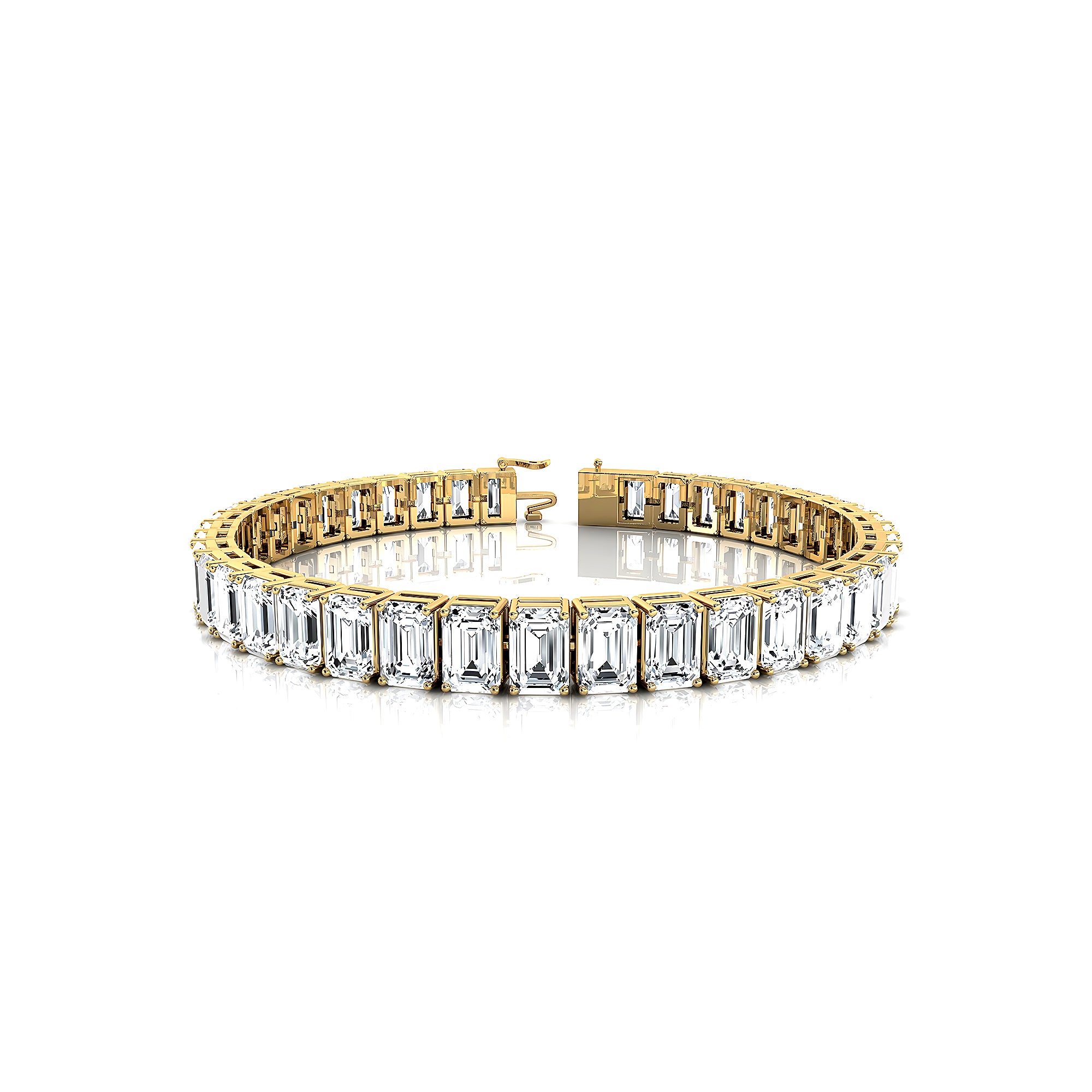 0.50ct Each Vertically set Emerald Cut Diamond Tennis Bracelet - GeumJewels