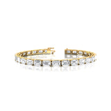 0.50ct Each Horizontally set Emerald Cut Diamond Tennis Bracelet - GeumJewels