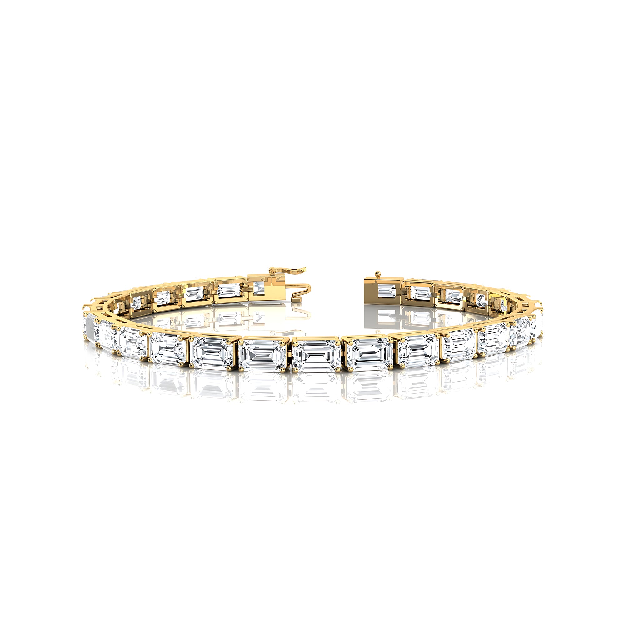 0.50ct Each Horizontally set Emerald Cut Diamond Tennis Bracelet - GeumJewels