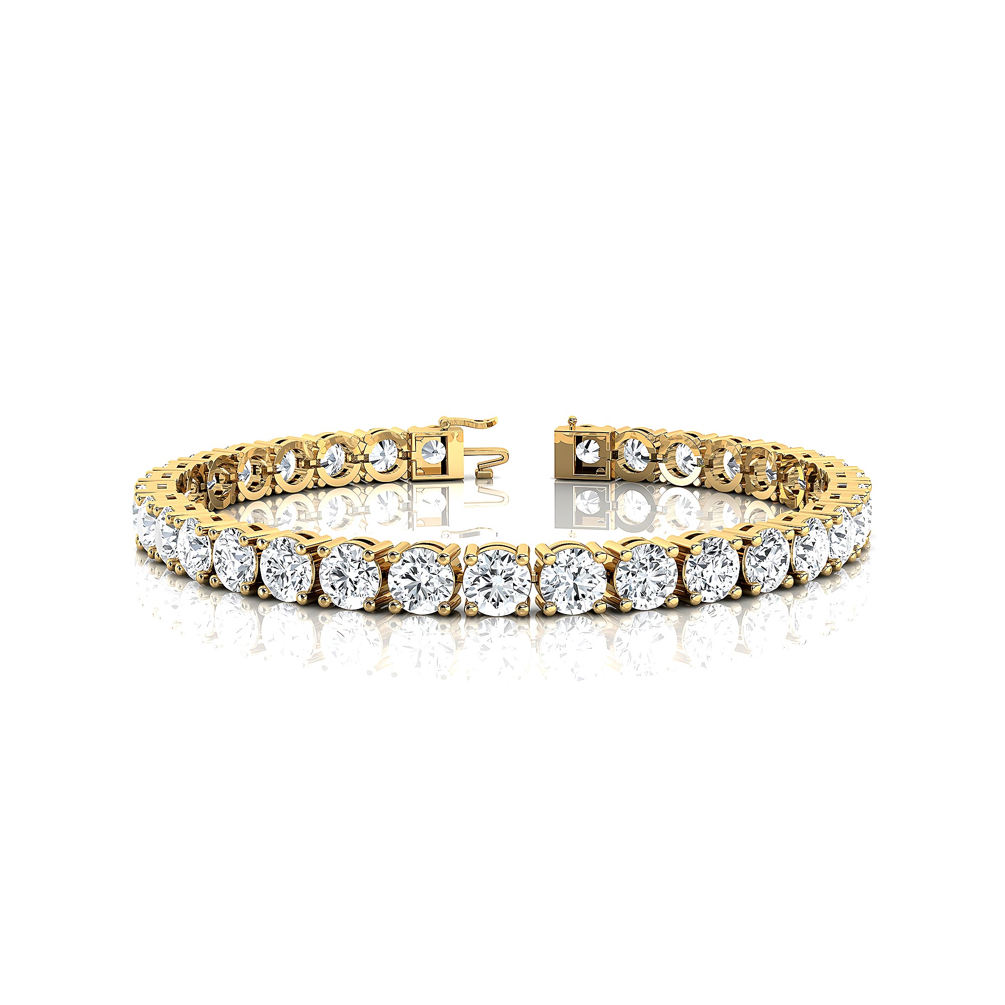 0.50ct Each Round Brilliant Cut Diamond Tennis Bracelet - GeumJewels